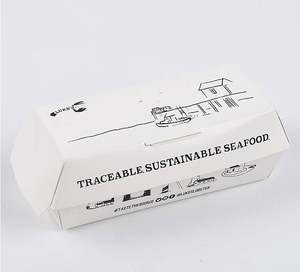 Cajas de Papel para Hot Dogs con Diseño Reciclado y Moderno, Caja para Donas Azul - Product Image 3