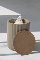 Meubles de salon minimalistes européens en chêne recyclé, petite table basse pouvant être rangée, table d'appoint en bois