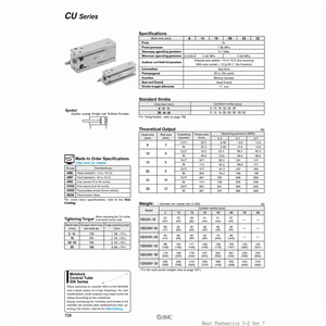 Pièces pneumatiques de CDU20-5D de cylindre de bâti libre de SMC Pneumatics - Product Image 1