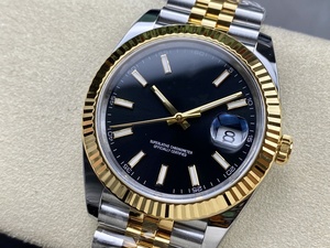 Reloj Mecánico de Lujo de Súper Calidad, Resistente al Agua, 41 mm, Dos Tonos, Oro Amarillo, Acero 904L, Movimiento 3235, 126-334, Correa Jubilee Negra - Product Image 3