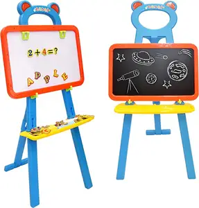 3 in 1 Dry Erase White Board Magnetic Board and Chalkboard Art Activity Drawing toys with Learning Magnetic Alphabet