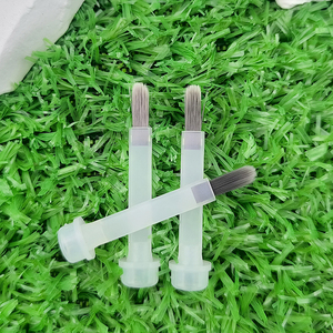 แปรงทาเล็บเจลไนลอน13/15มม. งานทำด้วยมือ OEM หัวโค้งสีน้ำตาลคอรูปวงรีทรงพัดลมสำหรับทาเล็บเจลทาเล็บ - Product Image 3