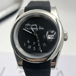 Qui s'en soucie, <span class=keywords><strong>je</strong></span> suis déjà en retard ! Montre NH35, montre de luxe, bracelet en acier inoxydable, remontage automatique, montre mécanique à remontage automatique - Product Image 6