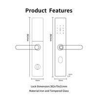 Serrure de porte intelligente Bluelock, biométrique, empreinte digitale, TTlock, Tuya Lock, entrée sans clé pour la maison, le bureau, les portes en bois, en fer et en acier
