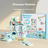 Juguete Educativo de Madera JoRay para Niños de 7 a 12 Años, Rompecabezas de Dominó con Dinosaurios, Bloques de Construcción Apilables para el Aprendizaje y la Cognición