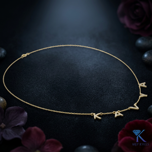Collar con Inicial de Diamante Cultivado en Laboratorio, Oro Sólido de 14K/18K, Letra con Incrustaciones de Diamantes, Gargantilla, Joyería Fina para Mujer, Aniversario - Product Image 1
