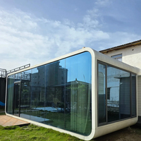Cabane Apple préfabriquée, maisonnette modulaire, cabane résistante aux intempéries, cabane hôtelière pour hôtels de luxe en bord de mer ou sur les îles