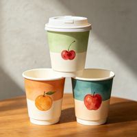 Gobelets en papier à double paroi 8oz 10oz 12oz, jetables, sans PFAS, isolés, pour boissons chaudes, à emporter, café, restaurant, traiteur