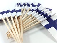 Bendera Tusuk Gigi Finlandia Kustom Baru dan Topper Cupcake Mini Berbagai Negara yang Dihias Baru