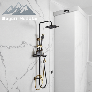 Columna de ducha moderna Wayon con estante integrado para artículos de tocador Accesorio de baño práctico y elegante - Product Image 4