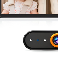 Moniteur pliable pour bébé et animal de compagnie de 6,8 pouces, double caméra, vision nocturne 1080p