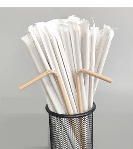 Pailles en papier pliables écologiques, biodégradables, jetables, emballées individuellement, pour boissons, café, lait de soja - Product Image 4