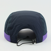 Casquette de baseball unisexe personnalisée de haute qualité en nylon imperméable à 5 panneaux avec broderie et patch pour le camping