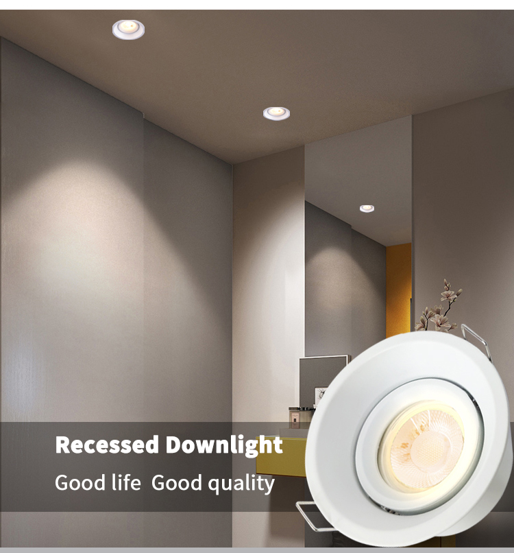 White IP65 Gu10 Downlights 85mm Cut Out Diameter Die Casting Alu