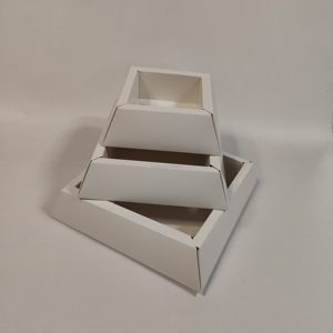 Caja de Regalo de Lujo con Forma de Pirámide para Dulces, con Cinta Reciclada y Laminado Mate, Colorida, para Bodas - Product Image 2
