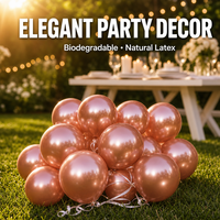 Ballons en latex Feile métallisés rose doré brillant, lot de 50 pièces de 12 pouces, pour mariage, baby shower, anniversaire, sac Bridgerton
