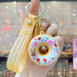 귀여운 만화 도넛 PVC 키체인, 카와이 3D 도넛 가방 참 스트랩 포함 펜던트 - Product Image 4