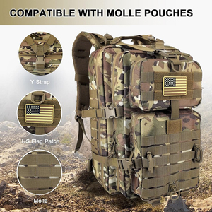 กระเป๋าเป้สะพายหลังแบบยุทธวิธี ลายพราง ระบบ MOLLE 36-56 ลิตร โครงภายนอก ใช้ได้ทั้งชายและหญิง  วัสดุไนลอน ปิดด้วยซิป อุปกรณ์เอาตัวรอดกลางแจ้ง - Product Image 2
