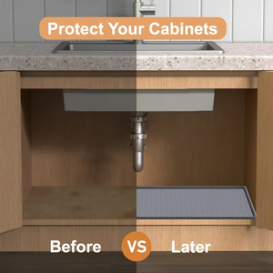 Wellfine <span class=keywords><strong>sous</strong></span> l'évier tapis armoires de cuisine tapis Flexible Silicone <span class=keywords><strong>sous</strong></span> évier doublure cuisine salle de bain armoire tapis protecteur - Product Image 5