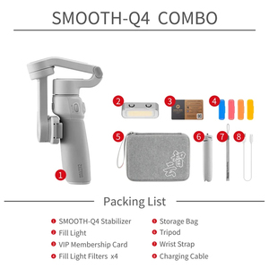 <span class=keywords><strong>ZHIYUN</strong></span> Smooth <span class=keywords><strong>Q4</strong></span> 3-Axis Smartphone Gimbal Estabilizador para iPhone Android Varilla de extensión incorporada Vlogging plegable TikTok YouTube - Product Image 6