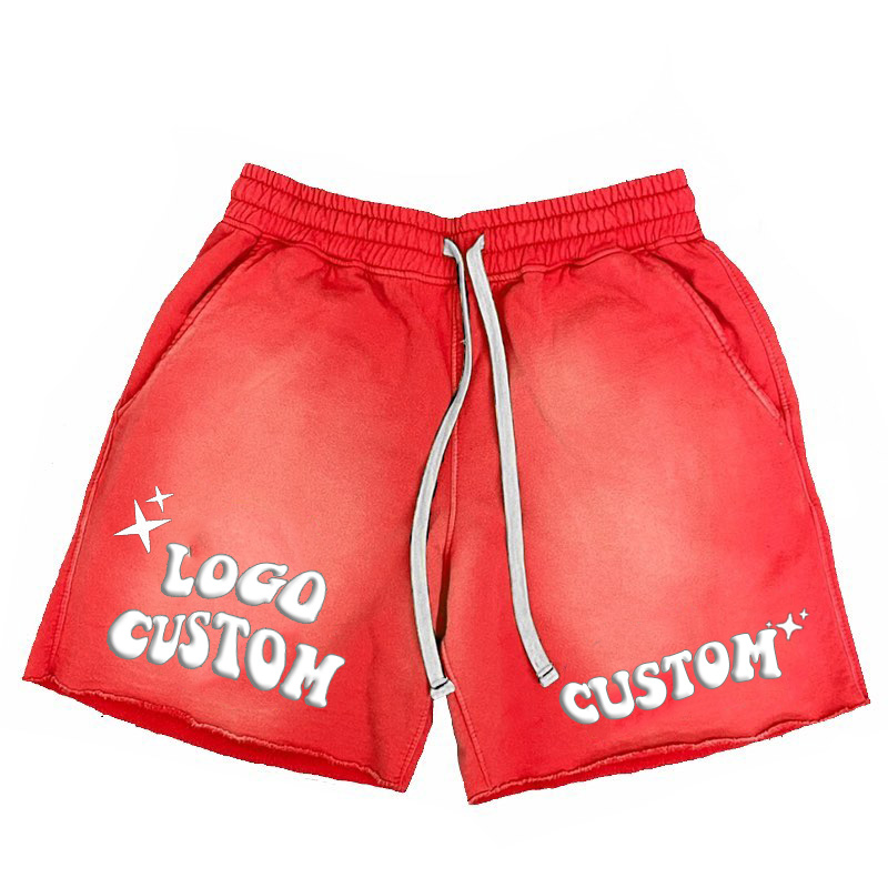 【BRICK】MARBLE WASH SLOGAN SWEAT SHORTS Bleached Graffiti Print Sweat Shorts – Patron of the New