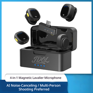 Sistema de Micrófono Inalámbrico Lavalier con 4 Micrófonos y 1 Receptor, Micrófono de Solapa con Cancelación de Ruido para Cámaras DSLR, Teléfonos y Kit de Creación de Contenido - Product Image 1
