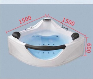 Bañera de Hidromasaje Acrílica Romántica para Parejas con Luces LED y Panel de Vidrio Curvo - Product Image 6