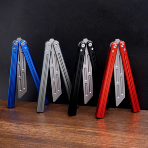 TGZUO Competitive Balisong <strong>Trainer</strong> CNC Aluminum Handle Unsharpened <strong>Butterfly</strong> <strong>Knife</strong> for Advanced Flipping Skill Practice EDC Tool - Product Image 5