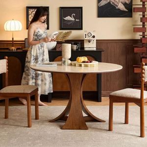 Mesa Redonda Moderna con Base <span class=keywords><strong>de</strong></span> Madera Sólida y Tablero <span class=keywords><strong>de</strong></span> Piedra, Bajo MOQ, <span class=keywords><strong>Precio</strong></span> al por Mayor - Product Image 4