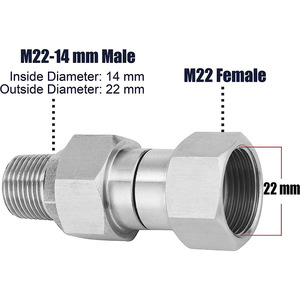 High <b>Pressure</b> <b>Washer</b> Connector 3/8 NPT Anti Tangle Stainless Steel Car Wash <b>Hose</b> Adapter - Product Image 3