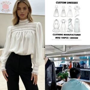 Blusa elegante informal con cuello alto, manga larga abullonada, corte holgado, para oficina, citas, vacaciones, uso diario y diversas ocasiones. - Product Image 1
