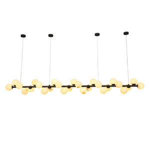 Magnifique lampe suspendue linéaire en sphère d'albâtre contemporaine, globe lumineux en marbre pour hall d'hôtel, villa, <span class=keywords><strong>foyer</strong></span> - Product Image 1