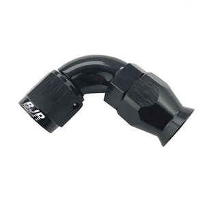 BJR haute Performance femelle CNC usiné aluminium AN3 90 degrés plein débit PTFE <span class=keywords><strong>tuyau</strong></span> fin un raccords pour lignes <span class=keywords><strong>de</strong></span> <span class=keywords><strong>tuyau</strong></span> PTFE - Product Image 1