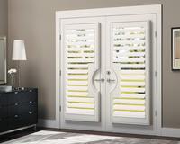 Volets en bois PVC blancs de 89 mm, style Louvre, provenant de Chine