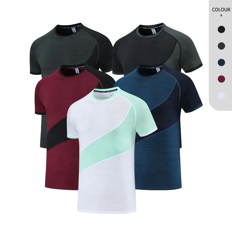 アメリカサイズXS-XLカラーマッチングユニセックスTシャツジムTシャツTシャツ卸売