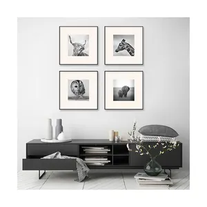 흑백 그림 사진 예술 동물 사진 그림 거실 복고풍 조합 교수형 그림 벽 예술