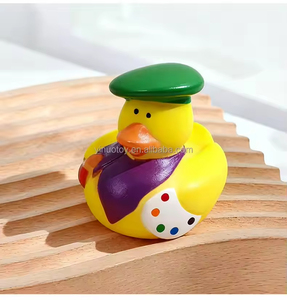 Canard en caoutchouc à thème artiste peintre, <span class=keywords><strong>jouet</strong></span> de bain flottant qui couine, en gros, pour la décoration d'atelier d'art et des idées cadeaux créatifs - Product Image 5