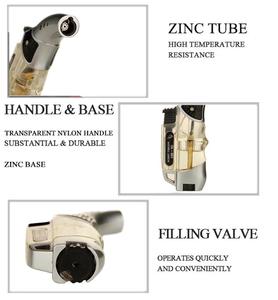GF-863 ucuz sigara rüzgar geçirmez şeffaf gaz alev Mini plastik Torch bütan çakmak gaz dolum - Product Image 5