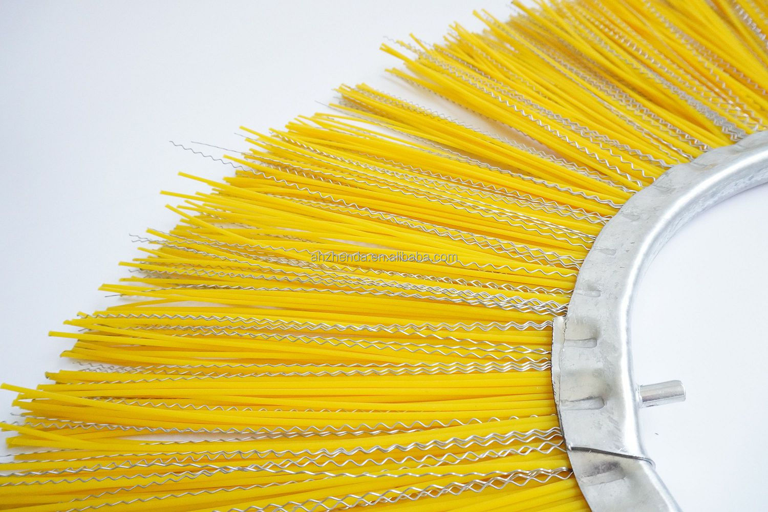 Road Cleaning Green Mixed Wafer Brush With Two Pins
