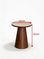 Table de café classique de luxe moderne en bois avec plateau en marbre, meubles de chambre faits à la main