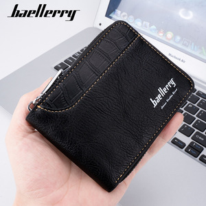 กระเป๋าสตางค์แบบสั้นสำหรับผู้ชายแบรนด์ Baellerry หนังสีดำ ซิปอเนกประสงค์ ใช้ได้ทุกวัน - Product Image 3
