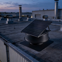 Ventilateur de toit solaire 12 pouces 40W avec moteur CC sans balais pour usage extérieur et hôtelier, ventilateur d'extraction commercial pour grenier