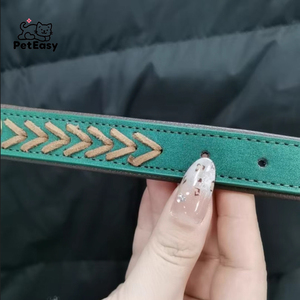 库存高品质聚氨酯皮革个性化优雅经典固体舒适耐用S-L猫狗项圈 - Product Image 4