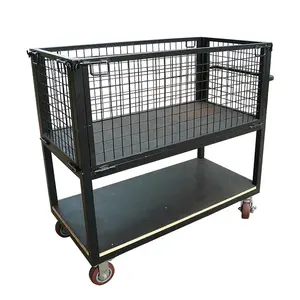 Warenlager Material Handling Drahtgeflecht Trolley Rolle Container Rolle Palette Draht Rolle Käfig Winkel