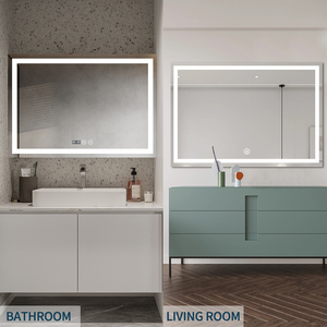 Waterproof Defogger Touch Switch Rectangular Smart Led Bathroom <strong>Mirror</strong> with Strap Speakers and Music Playback - Product Image 6