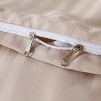 Ensemble de literie en microfibre douce à rayures de 1 cm, ensemble de housse de couette et de draps de lit de luxe pour hôtel, taille king, 4 pièces