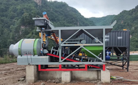 Centrale à béton mobile automatique portable JZM1200, ligne de production de 40 m³/h pour travaux routiers