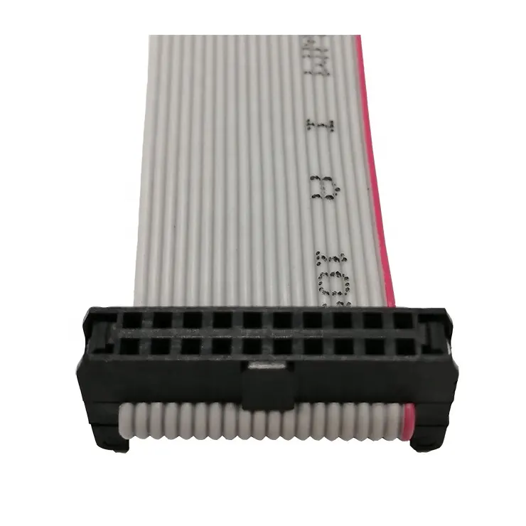 IDC 2.0 2.54 6 pin 2*3 idc connector 6 ways ul2651 28awg ribbon flat gray and red cable