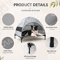 CANBO extérieur respirant Oxford tissu surélevé lit de chien avec canopy voyage portable camping lit d'animal