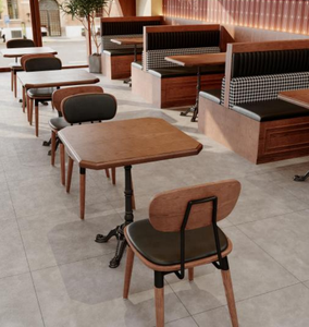 Chuyên nghiệp OEM ODM gỗ gian hàng khách sạn thương mại quán cà phê quán cà phê nhà hàng đồ nội thất bàn ăn ghế Bộ - Product Image 3